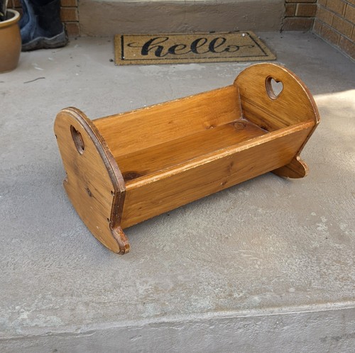Vintage wood baby rocker - wood, crib