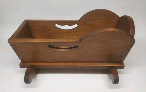Vintage handmade wooden cradle - wooden,