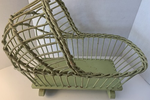 Vintage rattan wood doll - wood,