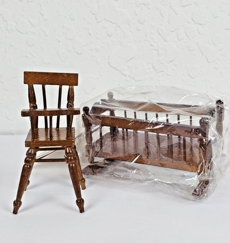 Vintage dollhouse crib - dollhouse,